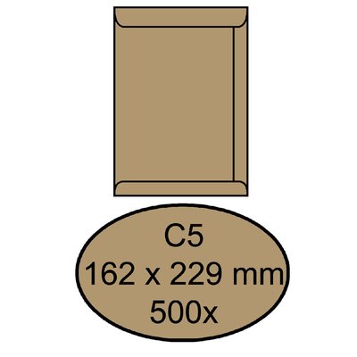 Envelop Quantore akte C5 162x229mm bruinkraft 90g/m² 500 stuks