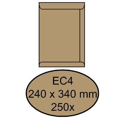 Envelop Quantore akte EC4 240x340mm bruinkraft 250 stuks
