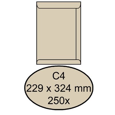 Envelop Quantore akte C4 229x324mm creme kraft 250 stuks