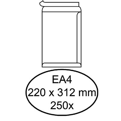 Enveloppe Hermes EA4 220x312mm autocollant blanc 250 pièces