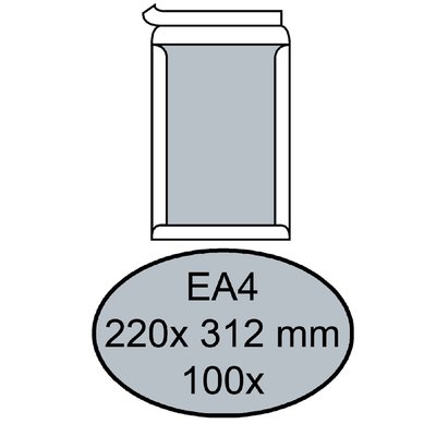 Envelop Quantore bordrug EA4 220x312mm zelfklevend wit 100 stuks