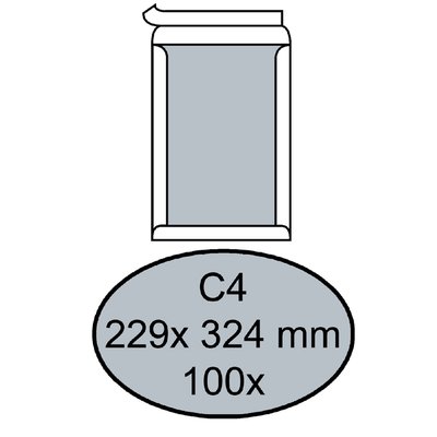 Envelop Quantore bordrug C4 229x324mm zelfklevend wit 100 stuks