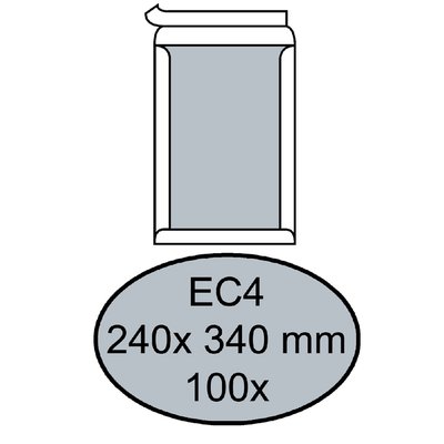 Envelop Quantore bordrug EC4 240x340mm zelfklevend wit 100 stuks