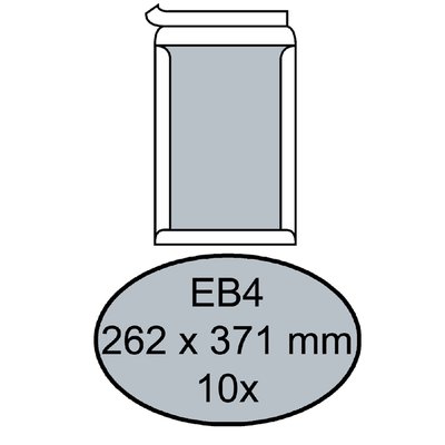 Envelop Quantore bordrug EB4 262x371mm zelfklevend wit 10 stuks