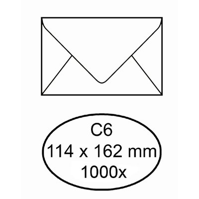 Envelop IEZZY bank C6 114x162mm gegomd wit 1000 stuks