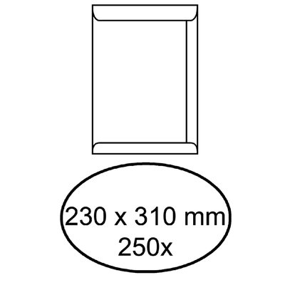 Envelop akte IEZZY 230x310mm zelfklevend 100gr wit 250 stuks
