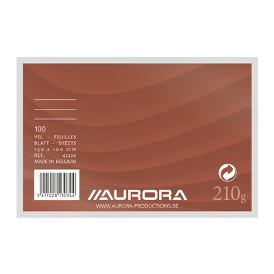 Fiche Système Aurora 150x100mm ligné + marge en-tête 210g blanc 100 feuilles