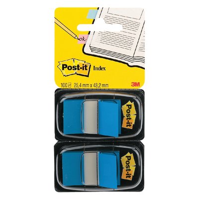 Indextabs Post-it 680 25.4x43.2mm duopack blauw 2x 50 tabs