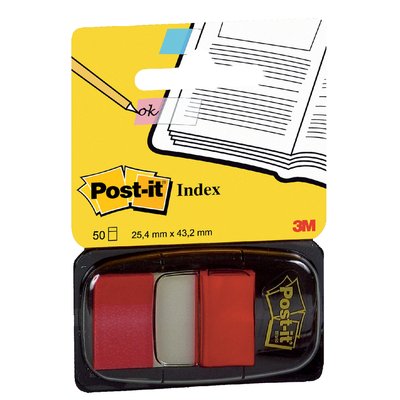 Indextabs Post-it 680 25.4x43.2mm rood 50 tabs