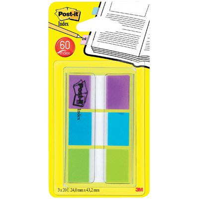 Indextabs Post-it 680 24mmx43.2mm helder assorti 60 tabs