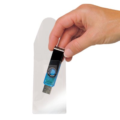 USB hoes Djois 52.5x90mm met sluiting zelfklevend transparant