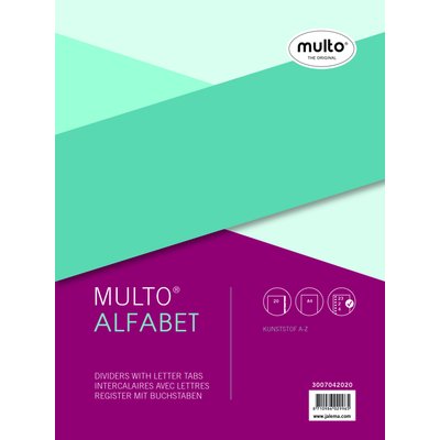 Intercalaire Multo A4 23 perforations 20 onglets A-Z gris