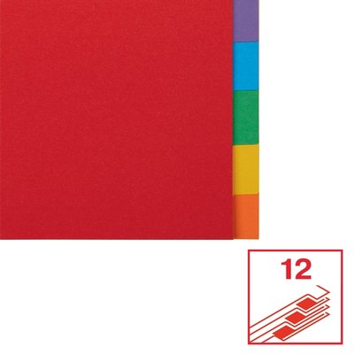 Tabbladen Esselte Economy A4 12-delig karton 11-rings assorti