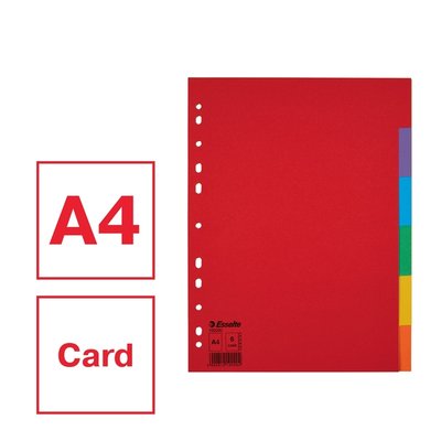 Tabbladen Esselte Economy A4 6-delig karton 11-rings assorti