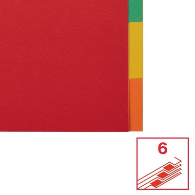 Tabbladen Esselte Economy A4 6-delig karton 11-rings assorti