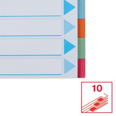 Tabbladen Esselte Premium A4 10-delig karton 23-rings assorti