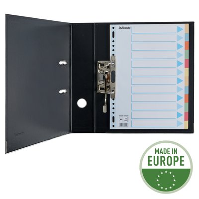 Intercalaire Esselte Premium A4 12 onglets 23 perf carton assorti