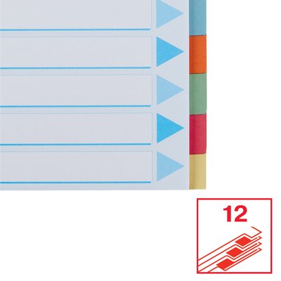 Intercalaire Esselte Premium A4 12 onglets 23 perf carton assorti