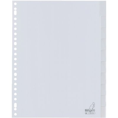 Intercalaire Kangaro G410FM A4 23 perforations 10 onglets + fenêtre PP gris