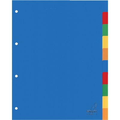 Intercalaire Kangaro A410 A4 4 perforations 10 onglets PP assorti