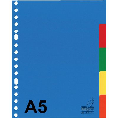 Intercalaire Kangaro A505M A5 17 perforations 5 onglets PP assorti