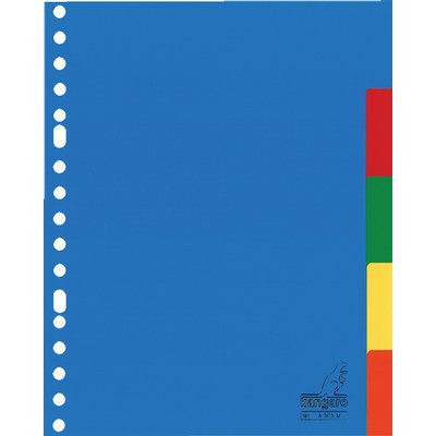 Intercalaire Kangaro A505M A5 17 perforations 5 onglets PP assorti
