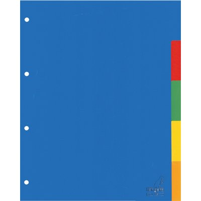 Intercalaire Kangaro A405 A4 4 perforations 5 onglets PP assorti