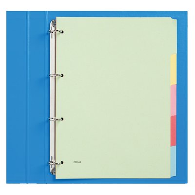 Intercalaire Qbasic 4 perforations 5 onglets carton assorti