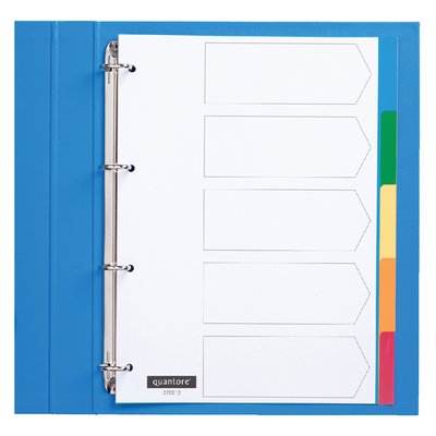 Intercalaire Quantore 4 perforations 5 onglets PP assorti