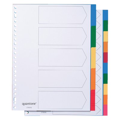 Intercalaire Quantore 23 perforations 5 onglets PP assorti