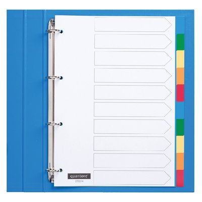 Intercalaire Quantore 4 perforations 10 onglets PP assorti