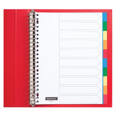 Intercalaire Quantore 23 perforations 10 onglets PP assorti