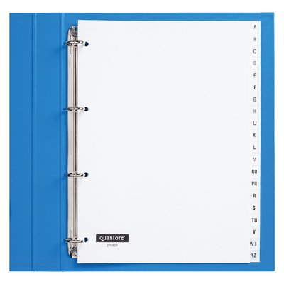 Intercalaire Quantore 4 perforations 20 onglets A-Z blanc PP