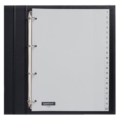 Intercalaire Quantore 4 perforations numéro 1-20 PP gris