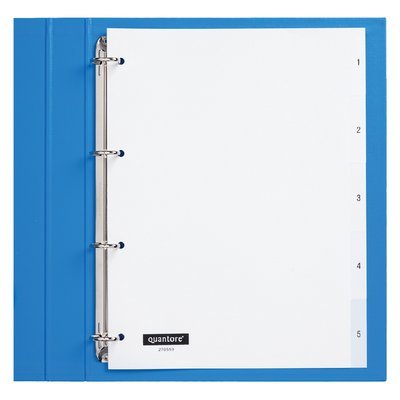 Intercalaire Quantore 4 perforations numéro 1-5 PP blanc