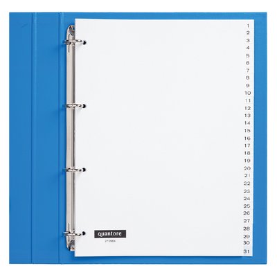 Intercalaire Quantore 4 perforations numéro 1-31 PP blanc