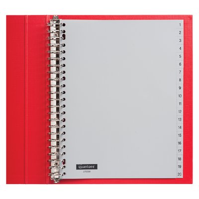 Intercalaire Quantore 23 perforations numéro 1-20 PP gris