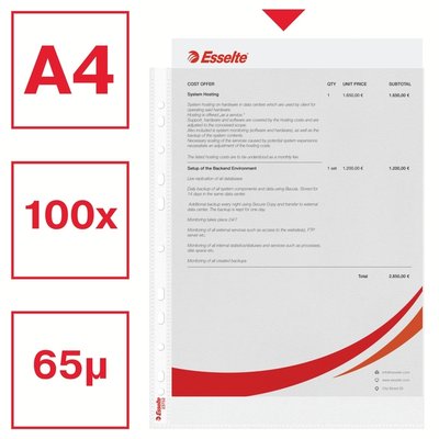 Showtas Esselte standaard 0,07mm PP A4 100 stuks