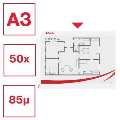 Showtas Esselte PP A3 11-gaats dwars 50 stuks