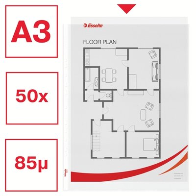 Showtas Esselte PP A3 recht 50 stuks