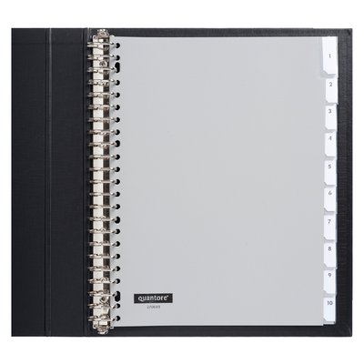 Intercalaire Quantore 23 perforations 10 onglets+fenêtre PP gris