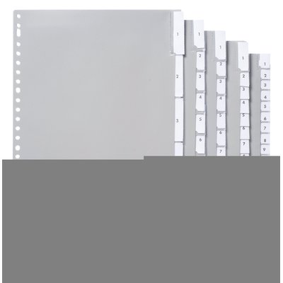 Intercalaire Quantore 23 perforations 12 onglets+fenêtre PP gris