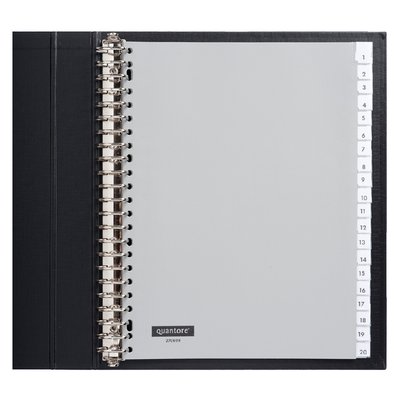 Intercalaire Quantore 23 perforations 20 onglets+fenêtre PP gris