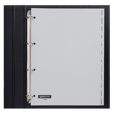 Intercalaire Quantore 4 perforations 12 onglets mois PP gris