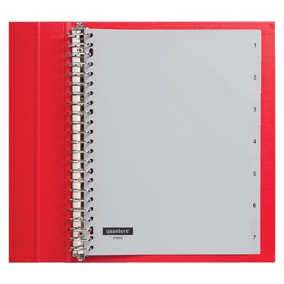 Intercalaire Quantore 23 perforations numéro 1-7 PP gris
