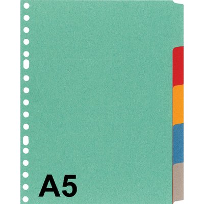 Tabbladen Kangaro A5 17-gaats P505M 5-delig assorti karton