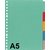 Tabbladen Kangaro A5 17-gaats P505M 5-delig assorti karton