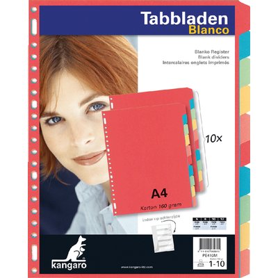 Tabbladen Kangaro 23-gaats PE410M 10-delig assorti karton