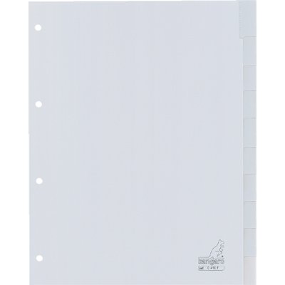 Intercalaire Kangaro G410F A4 4 perforations 10 onglets + fenètre PP gris