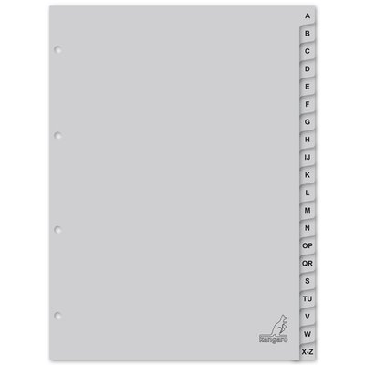 Intercalaire Kangaro G420AZ A4 4 perforations 20 onglets A-Z PP gris